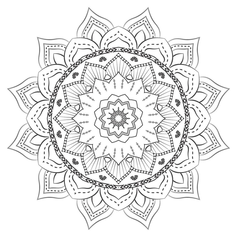 Black and white mandala vector