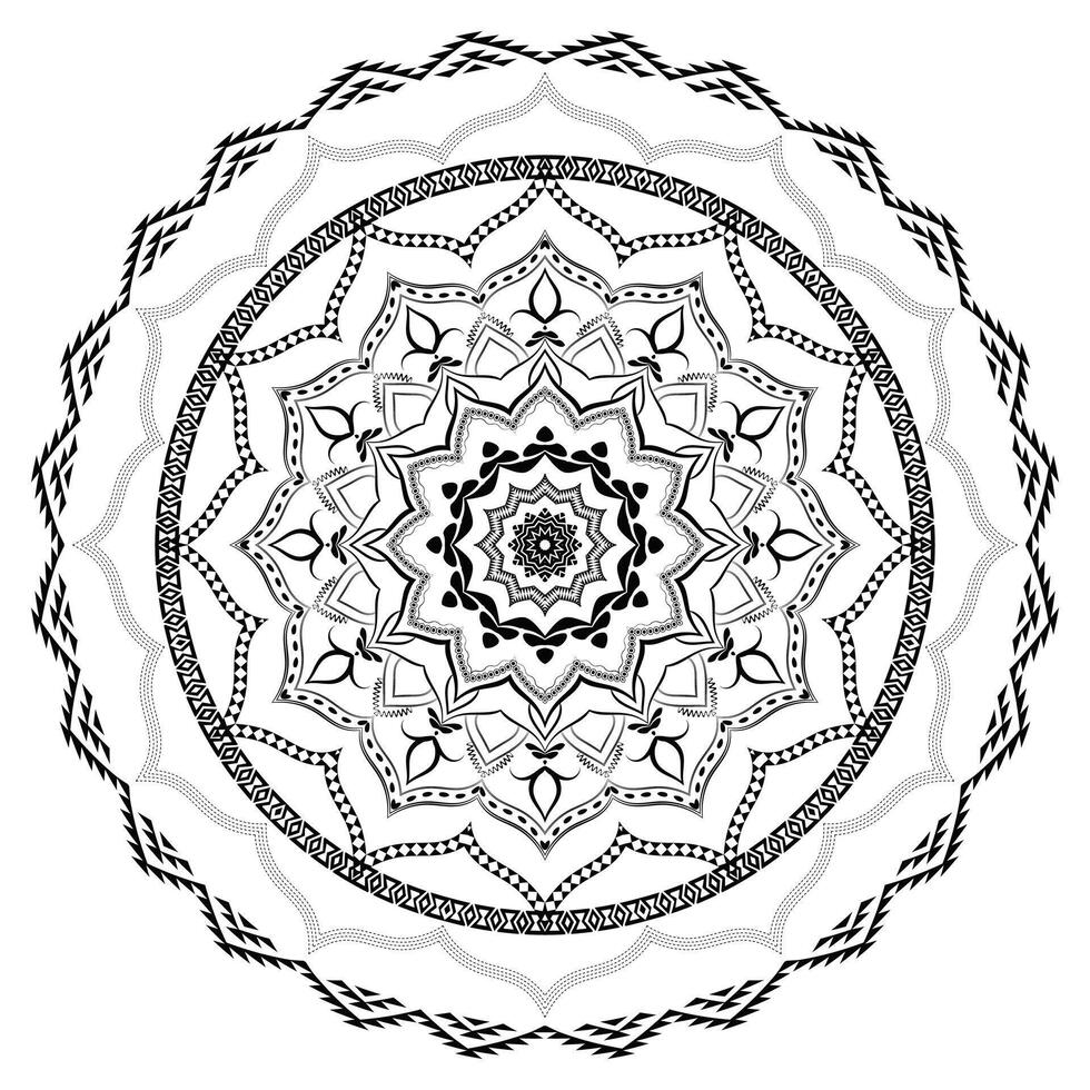 mandala pattern coloring page vector