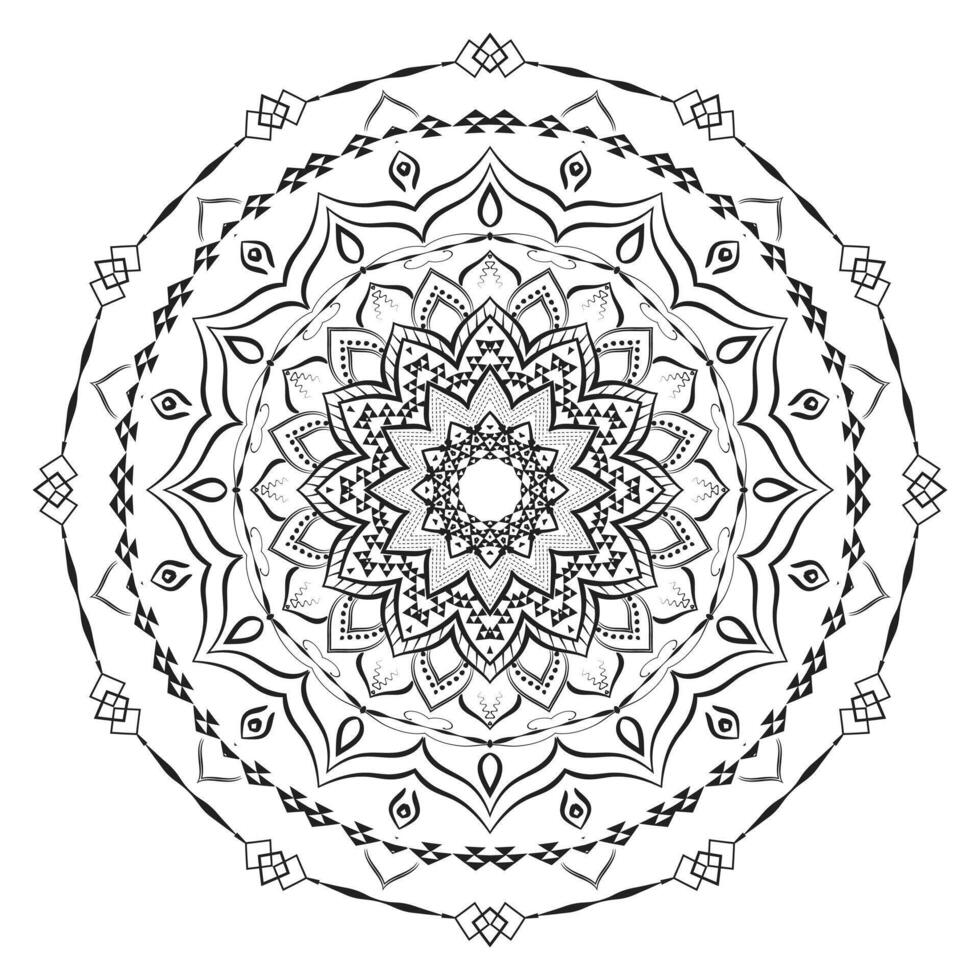 Linear illustrator art mandala background vector