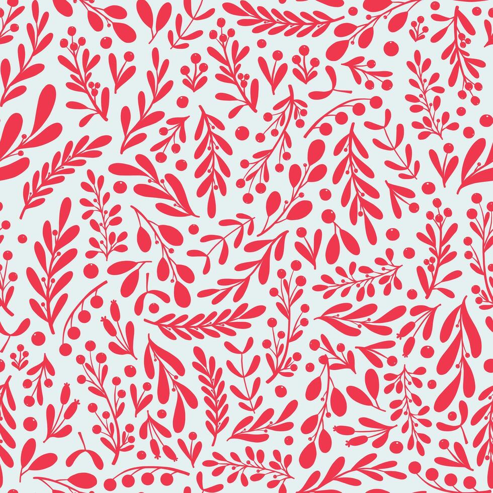 Christmas red florals seamless pattern for wallpapaper, scrapbooking, packaging, textile prints, towels, kitchenware, wrapping paper, etc. EPS 10 vector