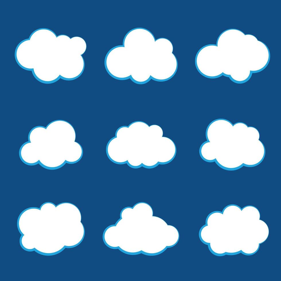 Set of different comic clouds design illustration vector