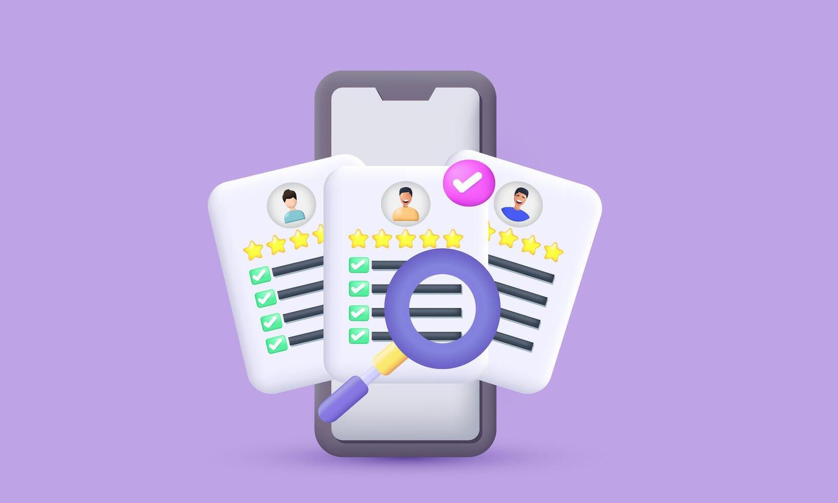 3d human resource management hiring concept job icon new idea design vector