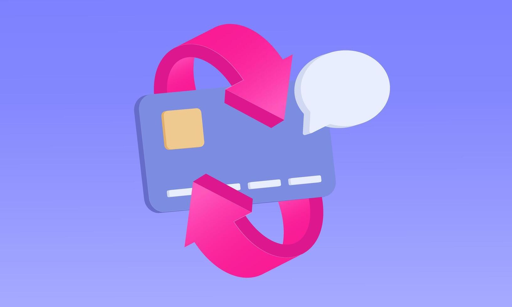 3d shopping cashback money transfer arrows new concept icon realistic design vector