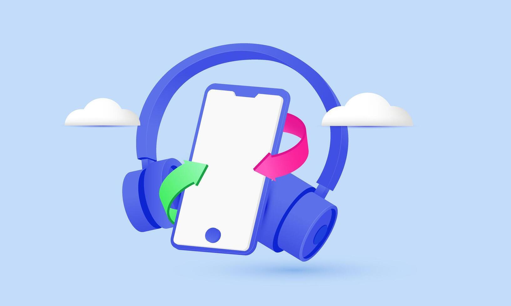 3d icon blue mockup smartphone blank screen new idea realistic design vector