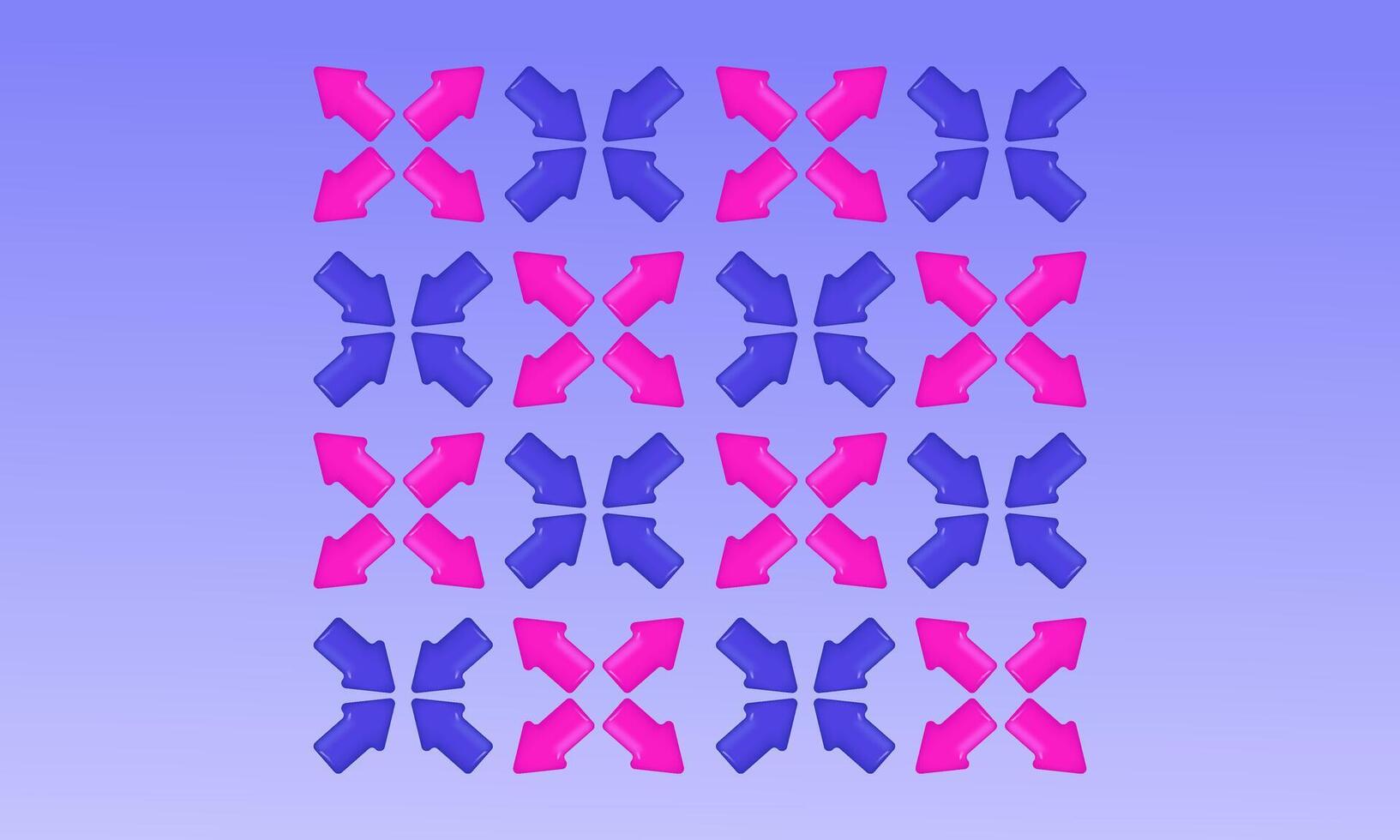 3d purple pink arrow growth chart sign trade icon realistic new concept vector