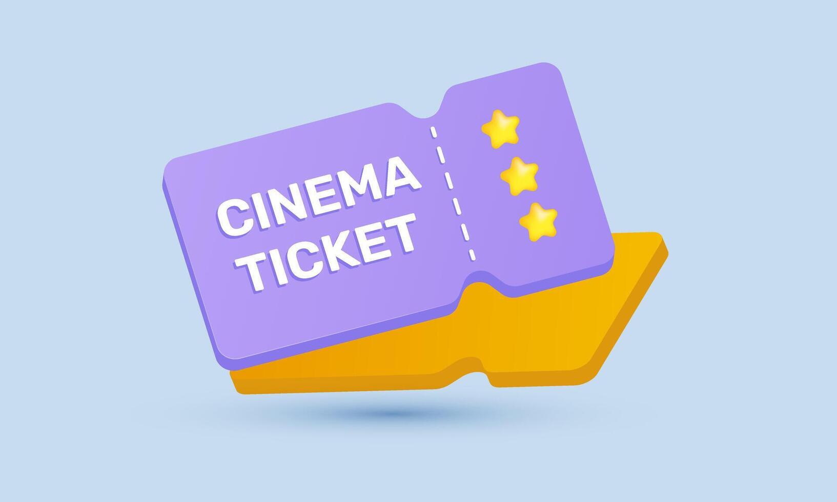 3d online movie ticket purchase icon new idea design vector