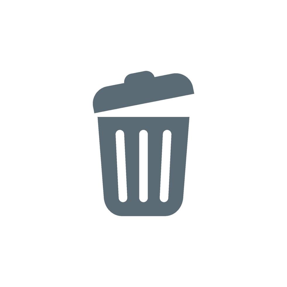 Simple Trash Can Icon Template vector