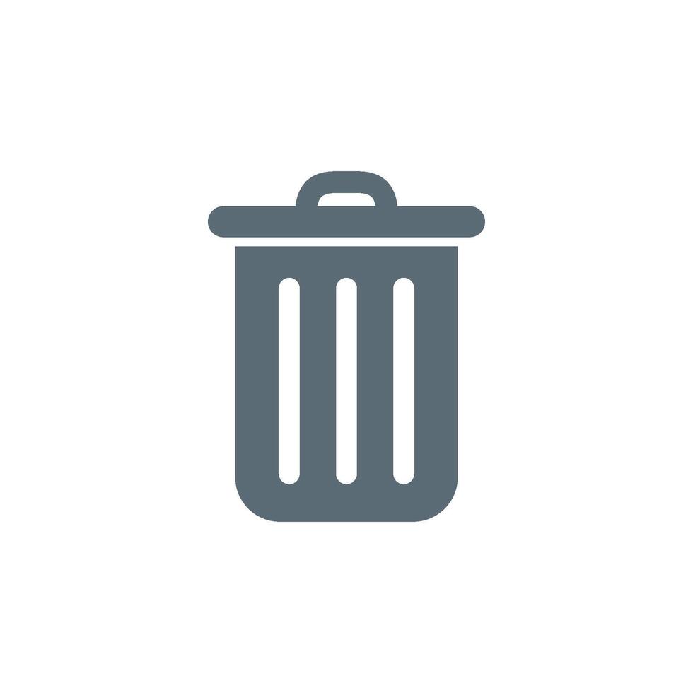 Black Trash Can Icon Template vector