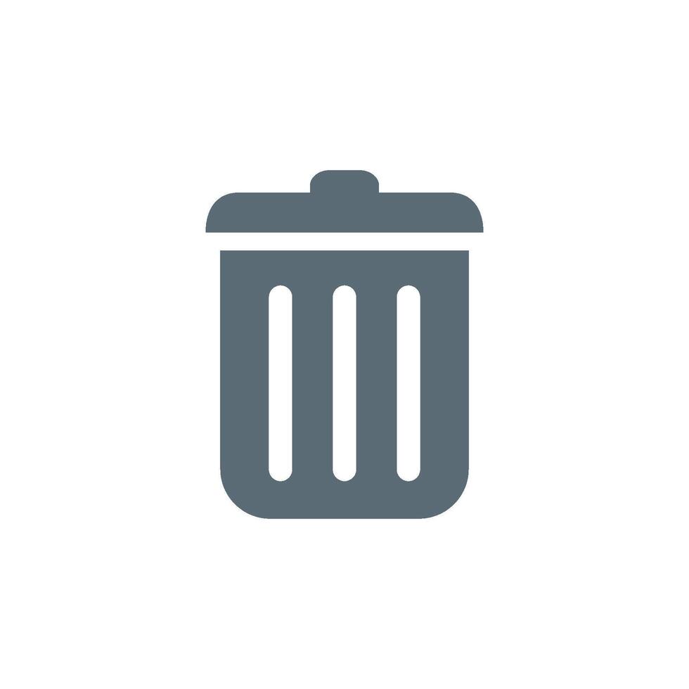 Black Trash Can Icon Template Design vector