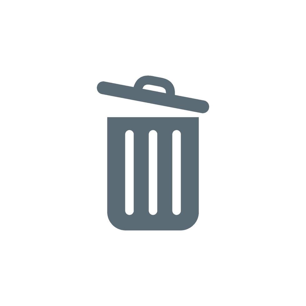 Glyph Trash Can Icon Template vector