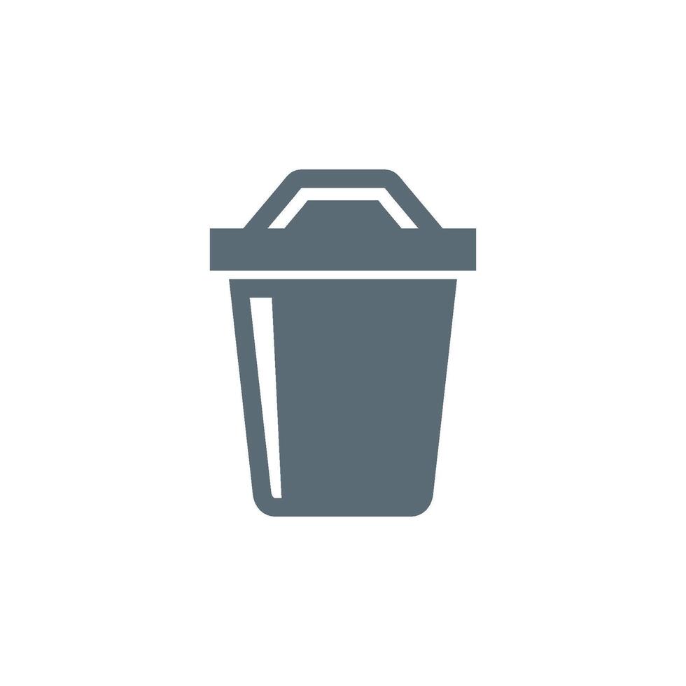 Rounded Trash Can Icon Template vector