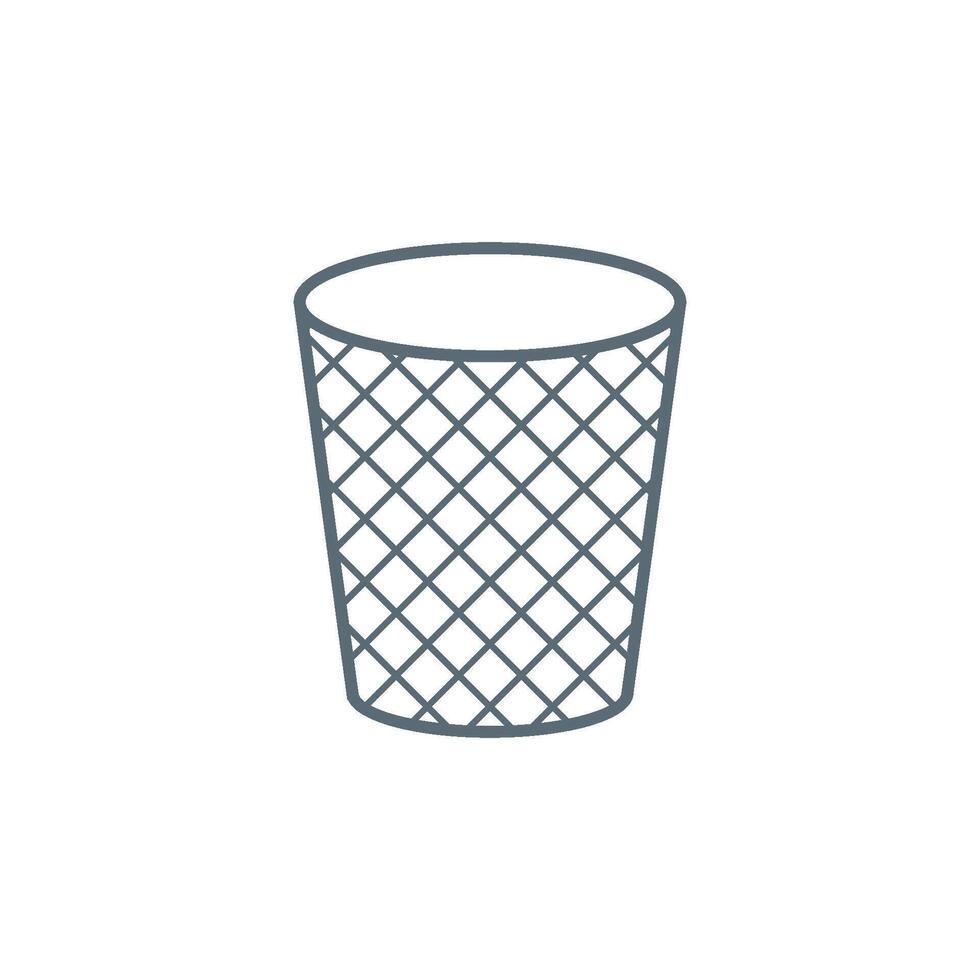 Wire Trash Can Icon Template vector