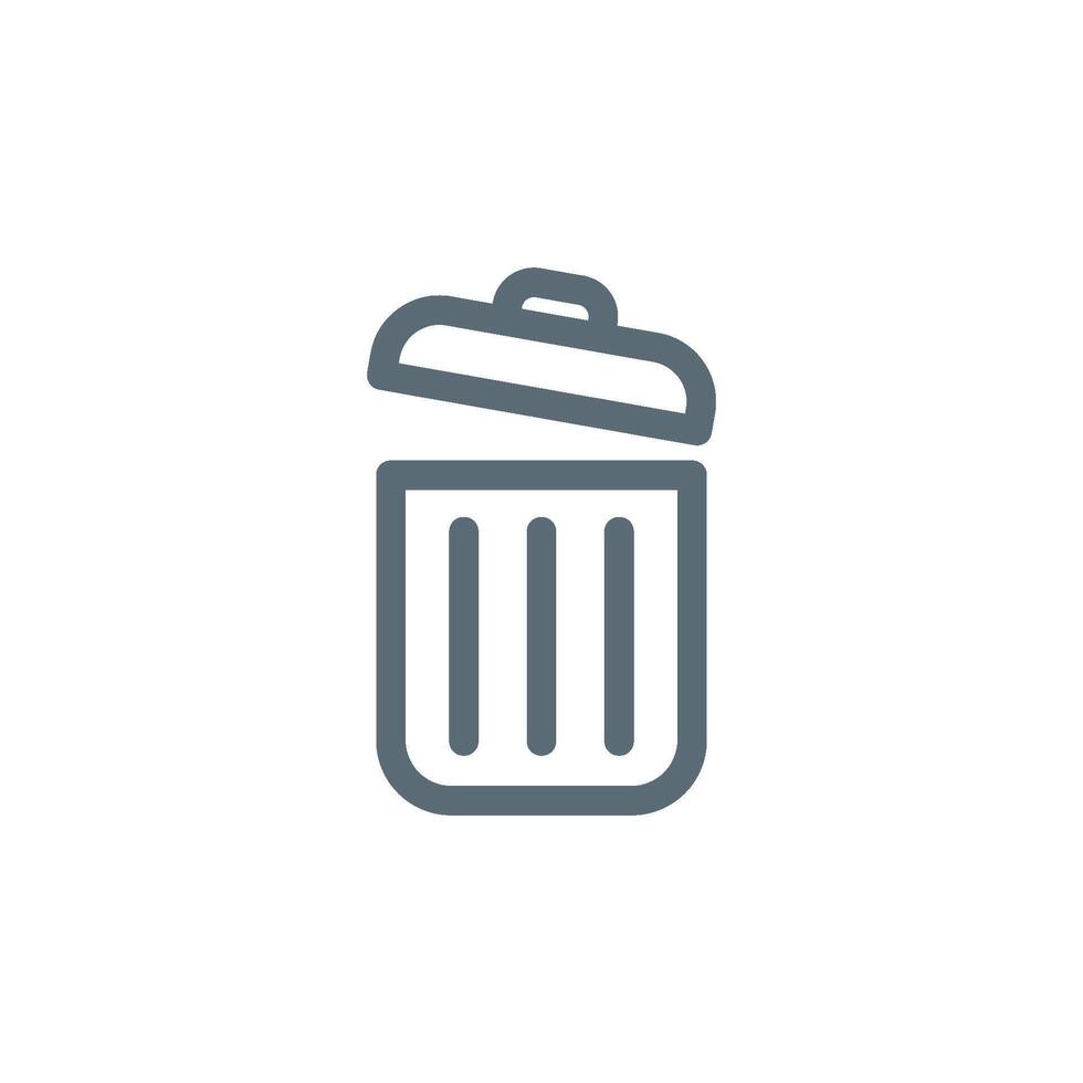 Monoline Trash Can Icon Template Illustration vector