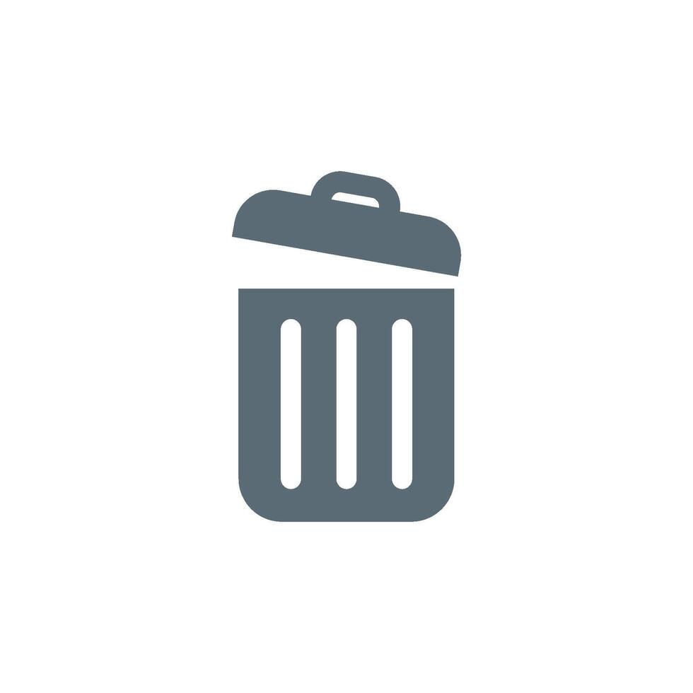 Glyph Trash Can Icon Template Design vector