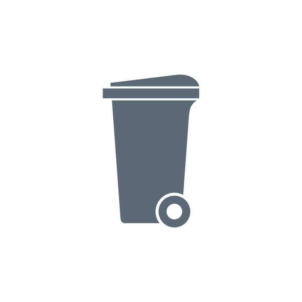 Trash Can with Wheel Icon Template vector