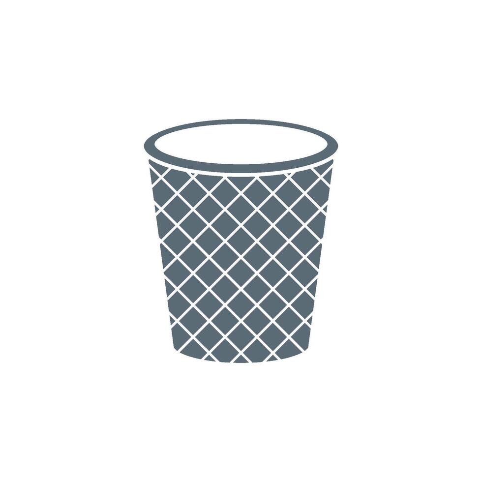 Simple Wire Trash Can Icon Template vector