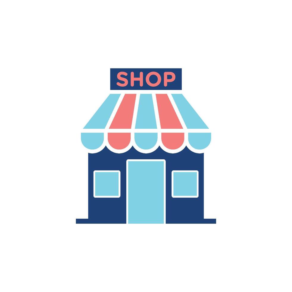 Retro Color Shop Icon Template vector