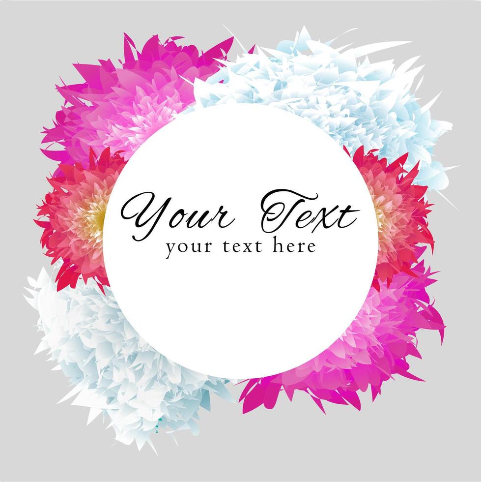 floral peony circle DESIGN vector