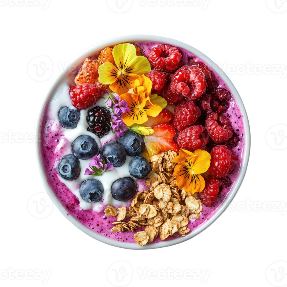 Berry Smoothie Bowl isolate transparency background png