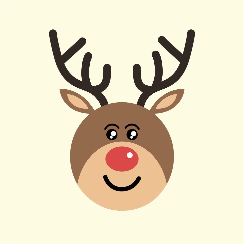 Cute Christmas Reindeer head , Add Cuteness to Your Christmas Designs vector