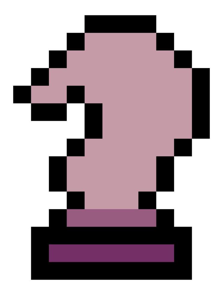 knight chess pieces in pixel art style vector