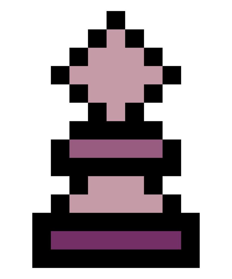 Pawn - chess piece in pixel art style vector