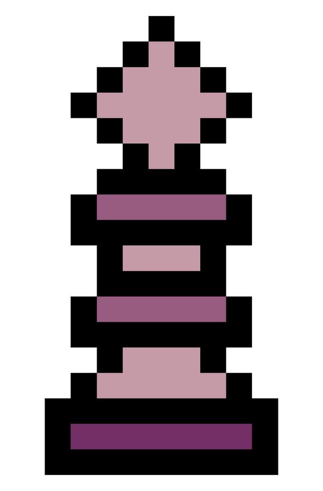 Bishop chess piece in pixel art style vector