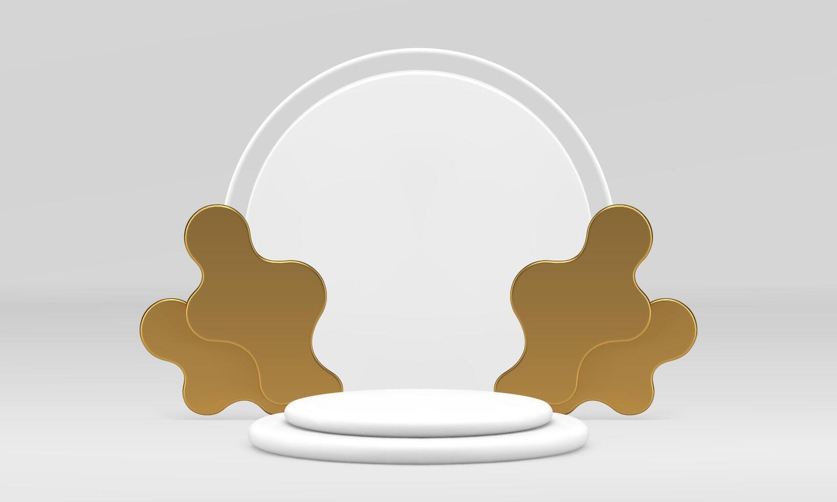 Light luxury circle 3d podium pedestal for product presentation realistic illustration vector