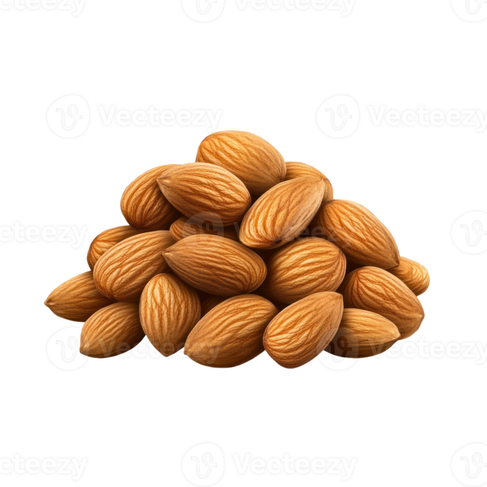Whole Almonds isolate transparency background png