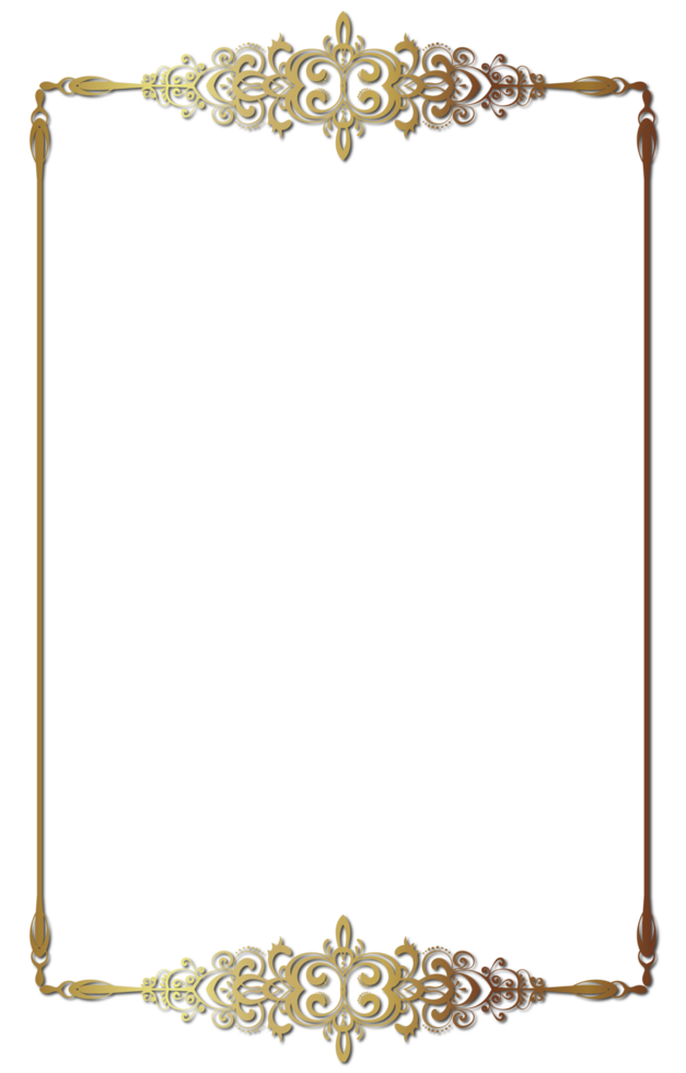 Gold frame with decorative border for Invitation png