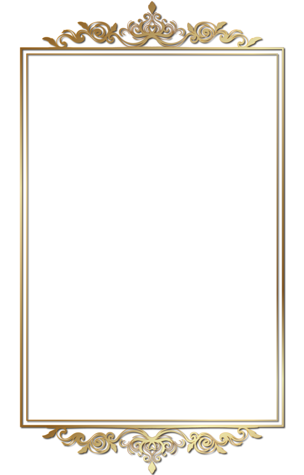 Gold border frame deco art nouveau simple line corner png