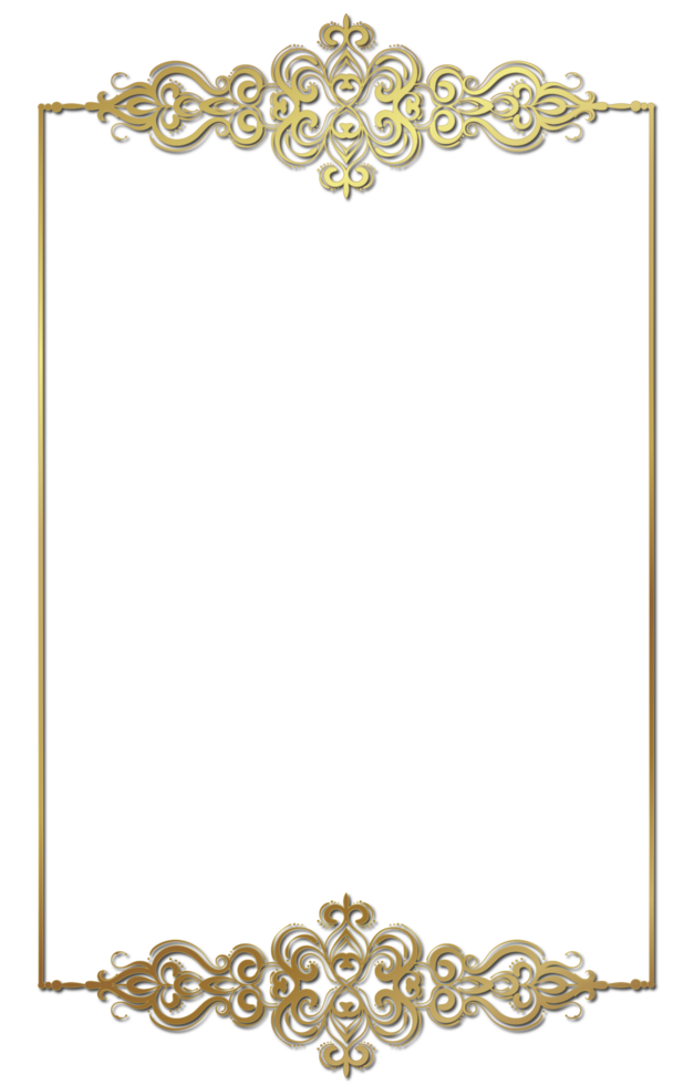 Vintage Golden Decorative Border for Invitation png
