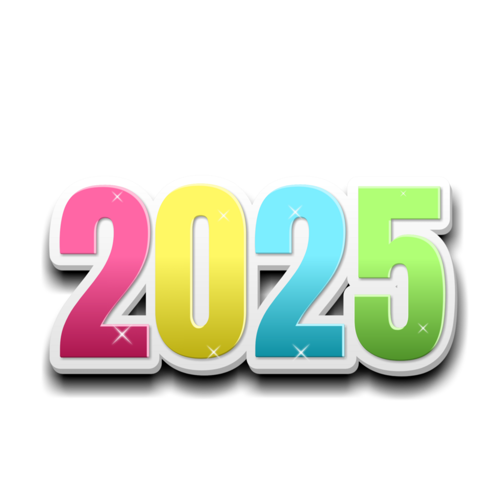 Happy new year 2025 number png