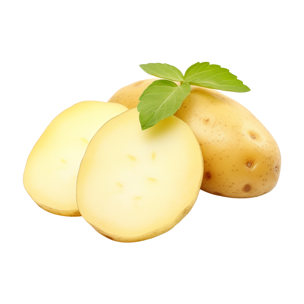 Detailed potato slice isolated on transparent background png