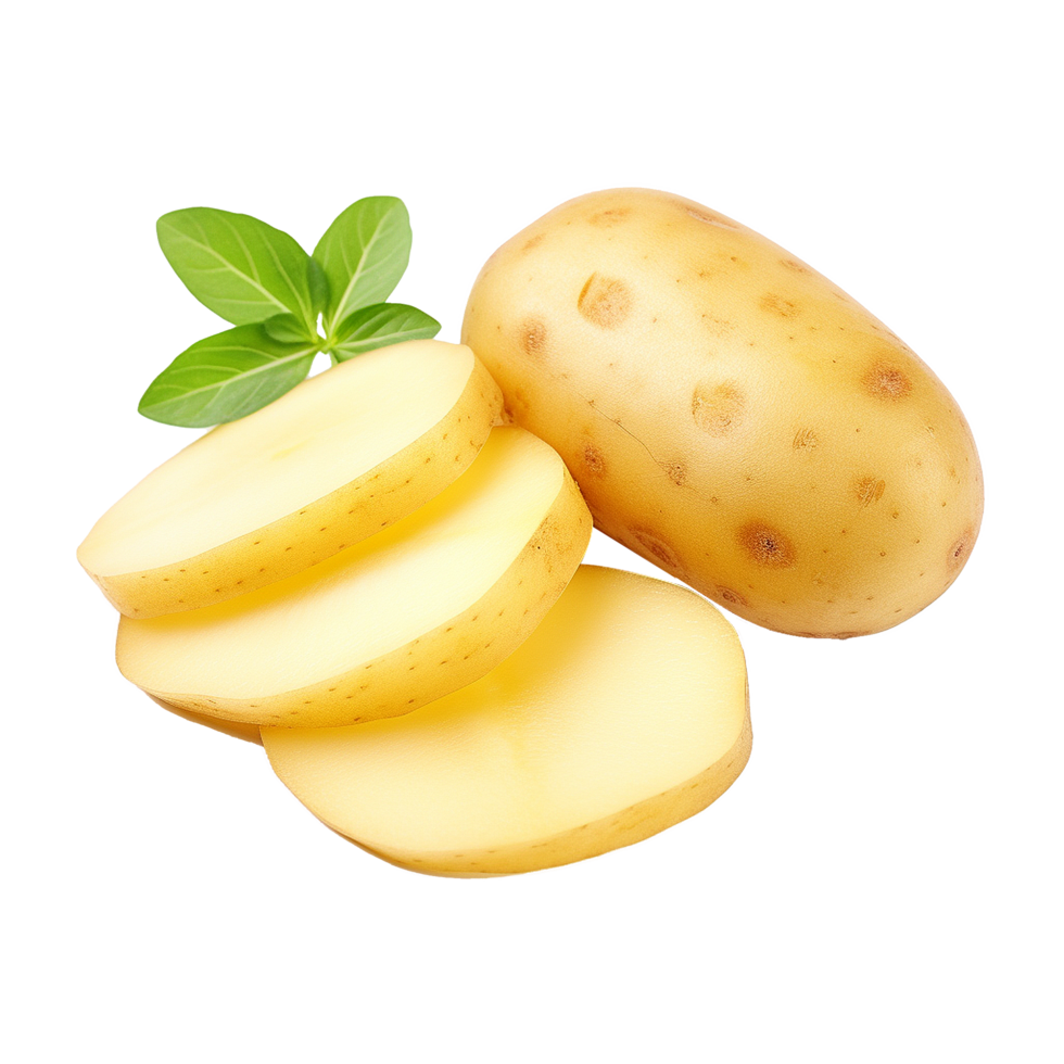Isolated potato slice on transparent background png