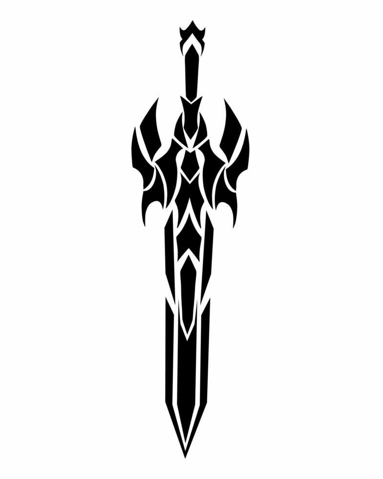illustration graphic of tribal art design fantasy sword vector