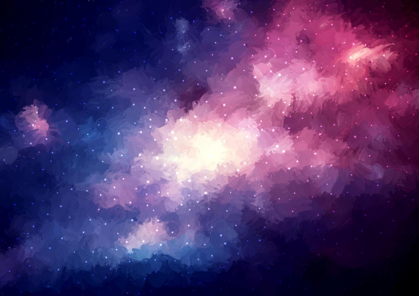 Abstract hand painted starry night sky background vector