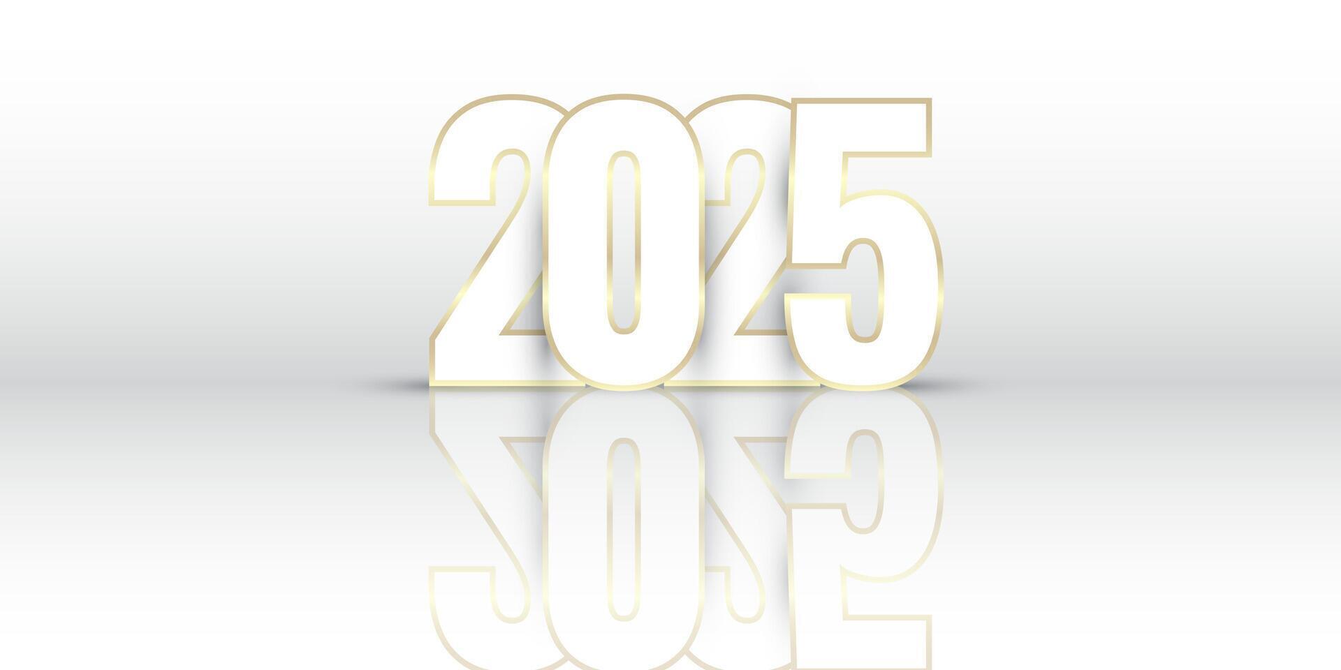 Minimal Happy New Year banner design vector
