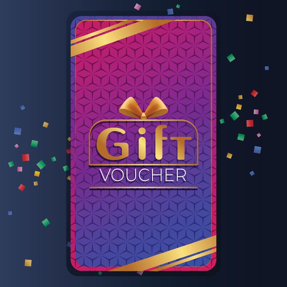 Gift Voucher Celebrations, Festival, Company Gift Voucher Dark Background vector