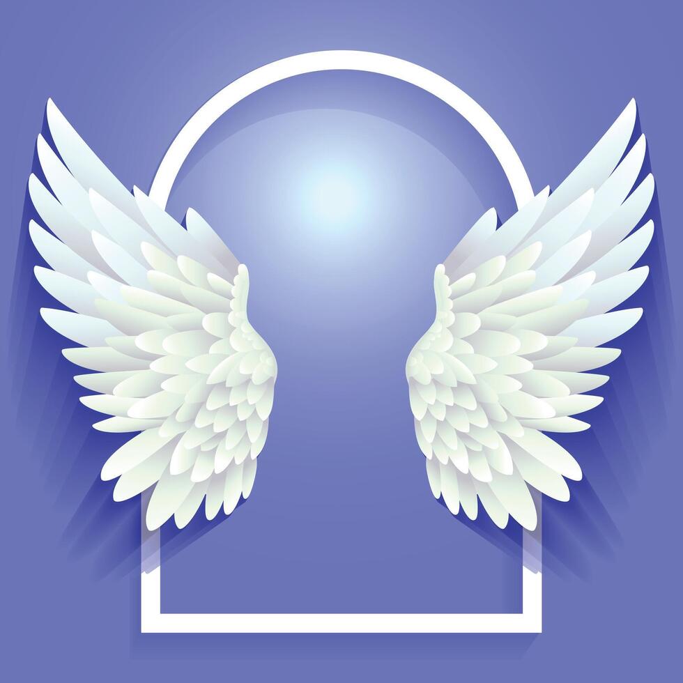 Angel wings with photo frame Background vector