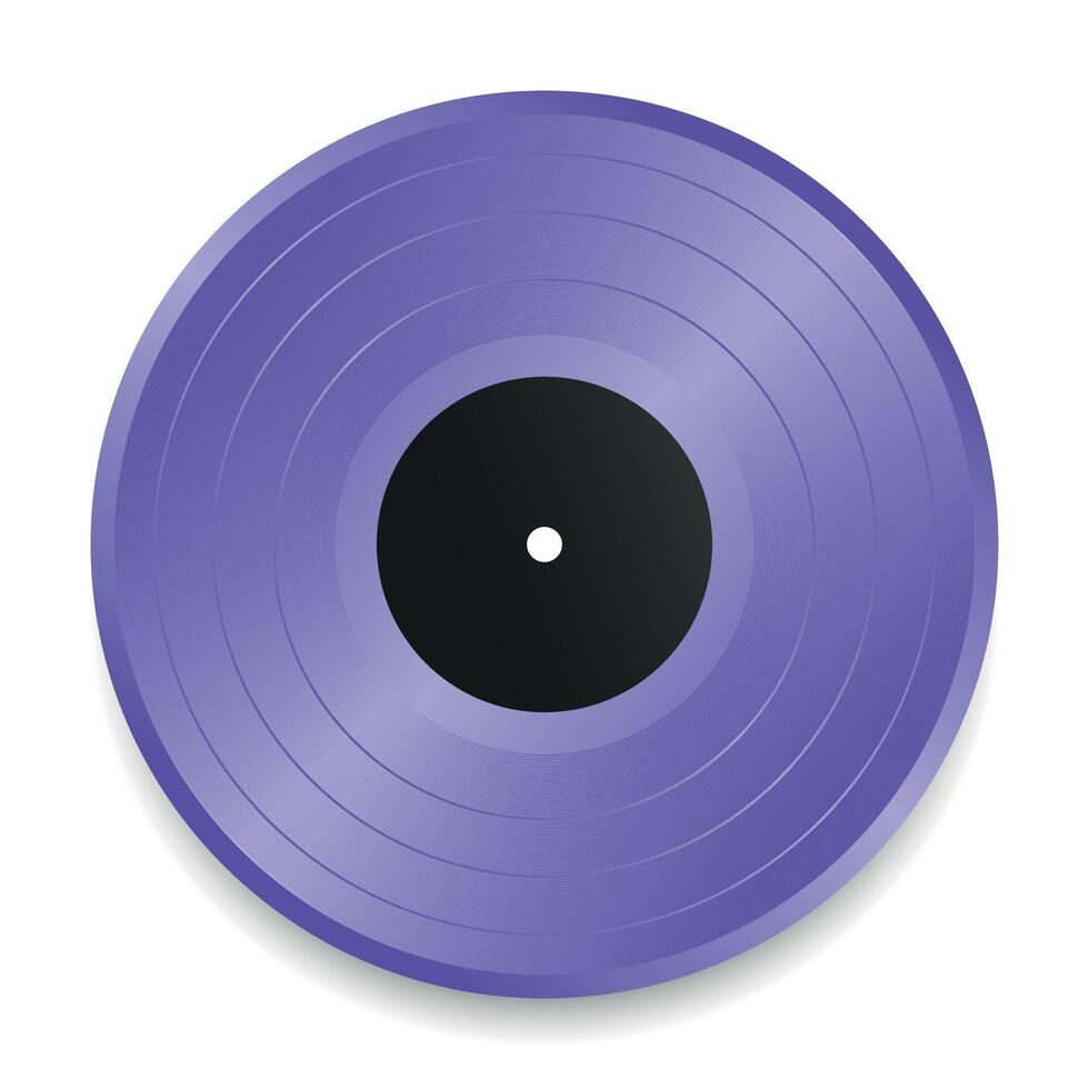 Realistic purple vinyl record isolated on white background. Music vinyl disk vector