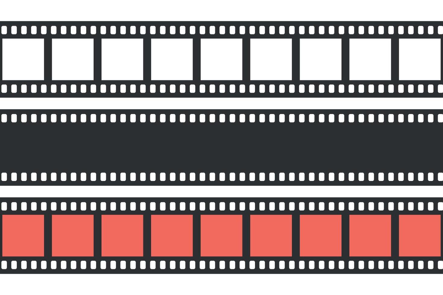 Simple movie film strip set vector