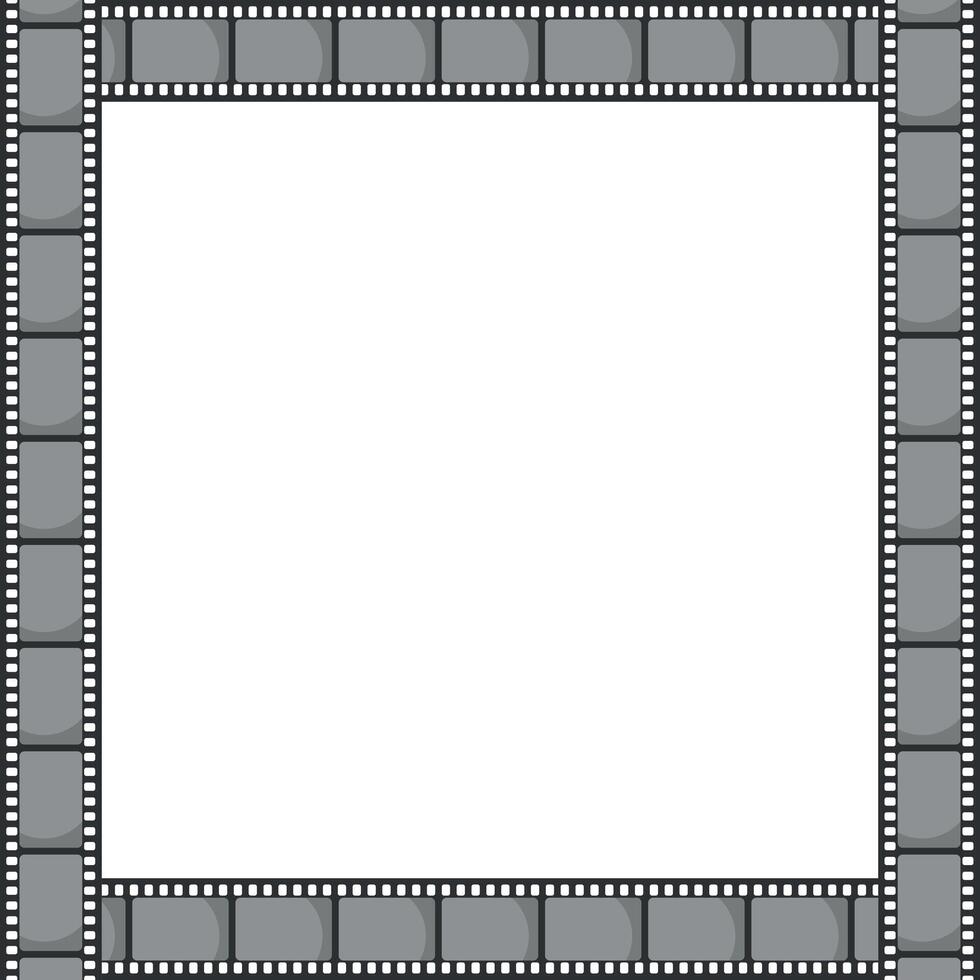 Long movie film strip square frame isolated on white background vector