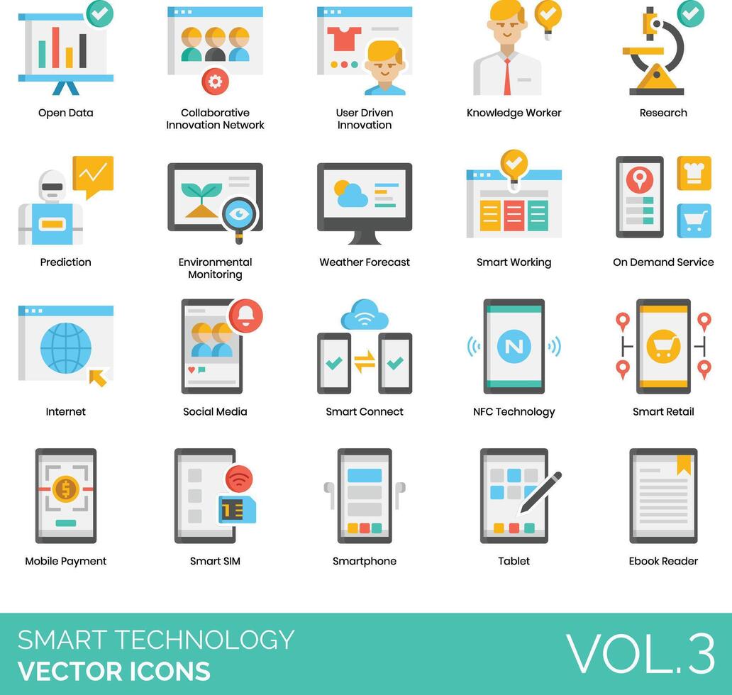 Smart technology icons, vol 3 vector