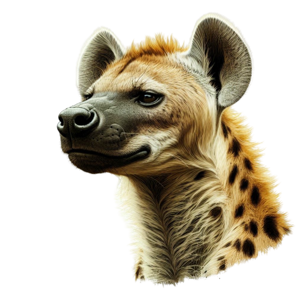 Hyena's Head in Sharp Focus png