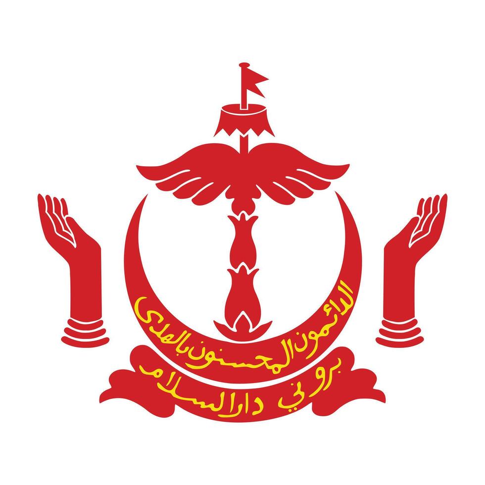 Symbol Nation of Brunei, the Abode of Peace Flag vector