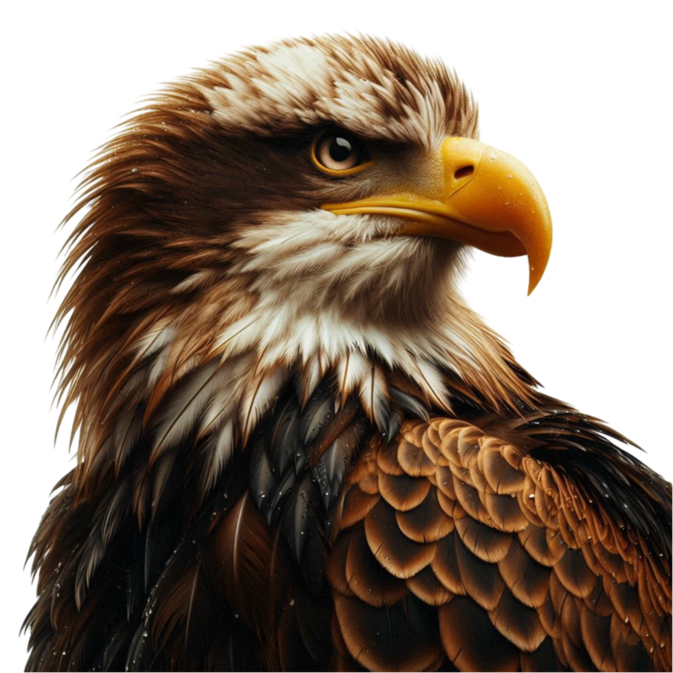 Profile of an Eagle with a Long Yellow Beak png
