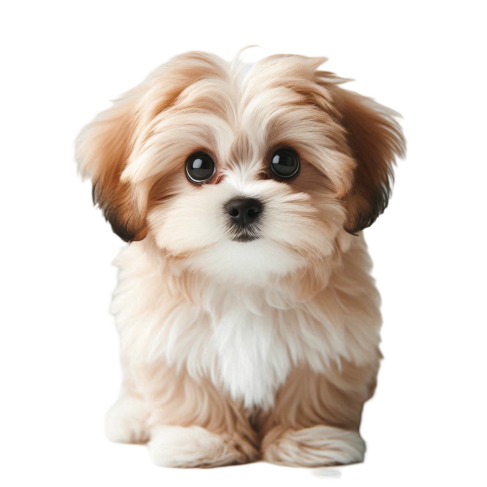 Charming Fluffy White Dog in Colorful Setting png