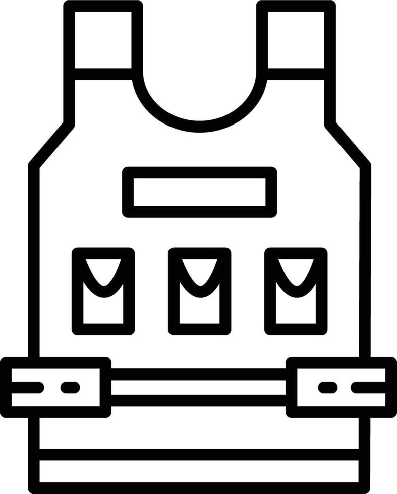 Bulletproof Vest Illustration Icon vector