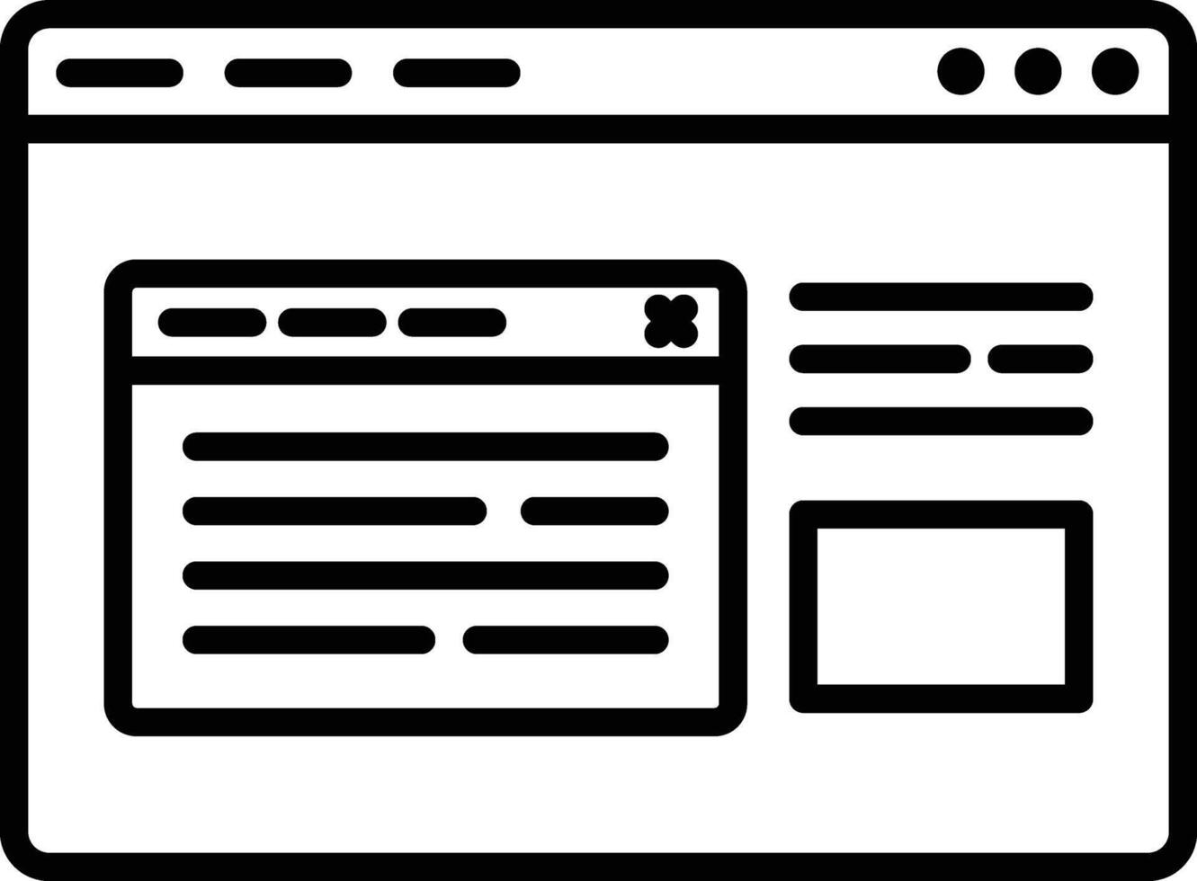 Browser Pop Up Illustration Icon vector